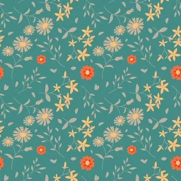 Floral pattern in seamless style. Stock Illustration