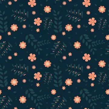 Floral pattern in seamless style. Stock Illustration