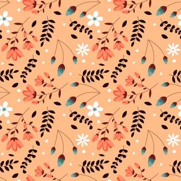 Floral pattern in seamless style. Stock Illustration