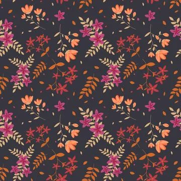 Floral pattern in seamless style. Stock Illustration