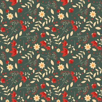 Floral pattern in seamless style. Stock Illustration