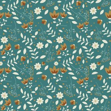 Floral pattern in seamless style. Stock Illustration