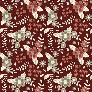Floral pattern in seamless style. Stock Illustration