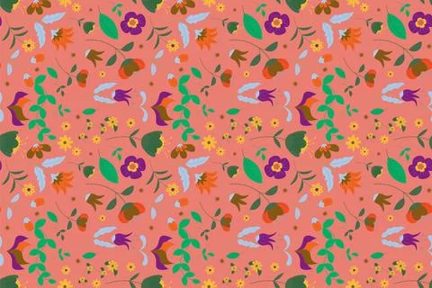 Floral pattern in seamless style. Stock Illustration
