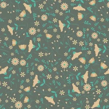 Floral pattern in seamless style. Stock Illustration