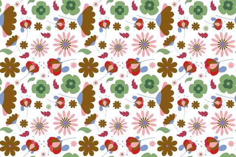 Floral pattern in seamless style. Stock Illustration