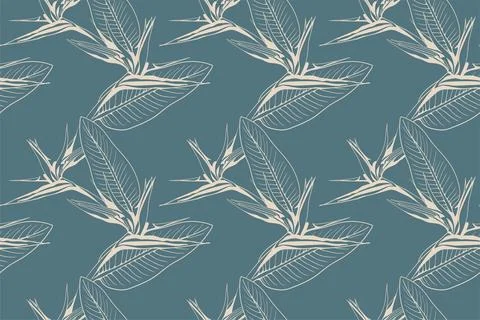 Floral pattern seamless vector background. Foliage and flower wallpaper des.. Stockillustratie