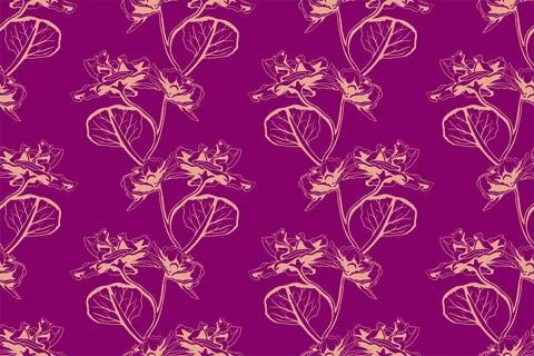 Floral pattern seamless vector background. Foliage and flower wallpaper des.. 스톡 일러스트