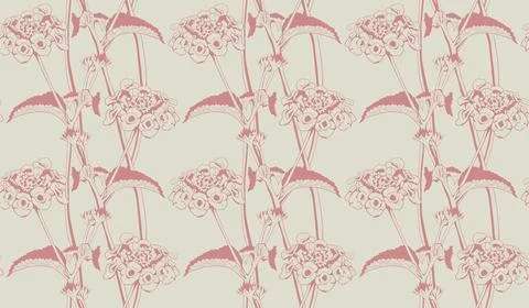 Floral pattern seamless vector background. Foliage and flower wallpaper des.. イラスト素材
