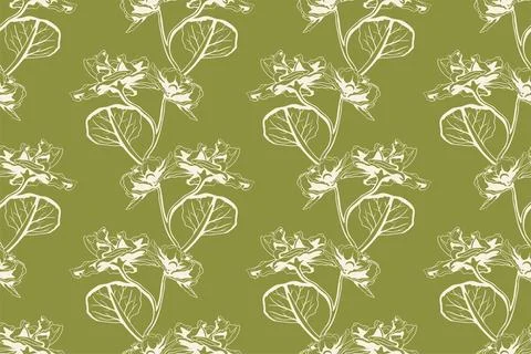 Floral pattern seamless vector background. Foliage and flower wallpaper des.. Stock-Illustration