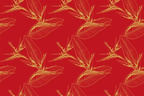 Floral pattern seamless vector background. Foliage and flower wallpaper des.. Illustrazione stock