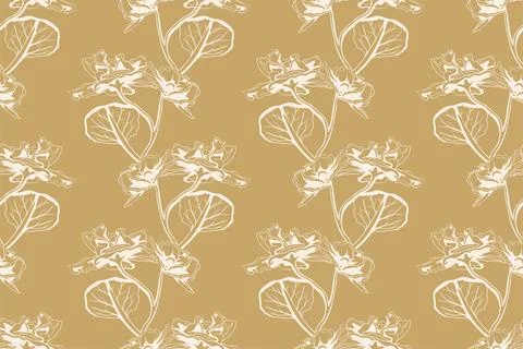 Floral pattern seamless vector background. Foliage and flower wallpaper des.. Stock Illustration