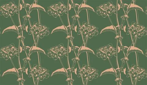 Floral pattern seamless vector background. Foliage and flower wallpaper des.. Stock Illustration