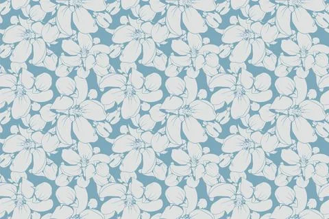 Floral pattern seamless vector background. Foliage and flower wallpaper des.. Stock Illustration