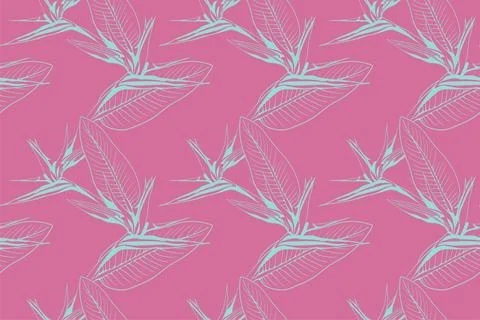 Floral pattern seamless vector background. Foliage and flower wallpaper des.. Illustrazione stock
