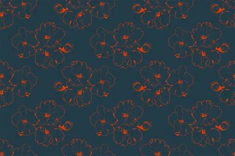 Floral pattern seamless vector background. Foliage and flower wallpaper des.. Illustrazione stock