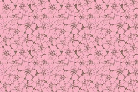 Floral pattern seamless vector background. Foliage and flower wallpaper des.. Illustrazione stock