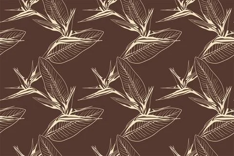 Floral pattern seamless vector background. Foliage and flower wallpaper des.. Stock-Illustration