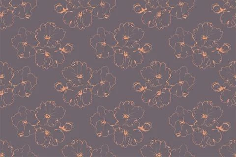 Floral pattern seamless vector background. Foliage and flower wallpaper des.. Stock Illustration
