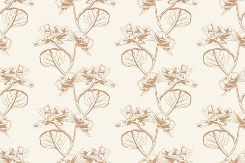 Floral pattern seamless vector background. Foliage and flower wallpaper des.. Illustrazione stock