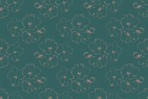 Floral pattern seamless vector background. Foliage and flower wallpaper des.. Illustration