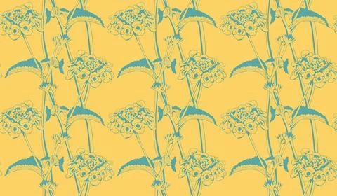 Floral pattern seamless vector background. Foliage and flower wallpaper des.. 스톡 일러스트