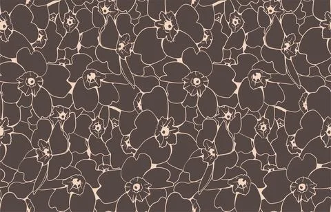 Floral pattern seamless vector background. Foliage and flower wallpaper des.. Illustrazione stock