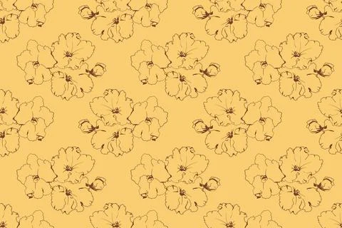 Floral pattern seamless vector background. Foliage and flower wallpaper des.. Stock Illustration
