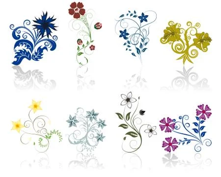 Floral pattern set Stockillustratie