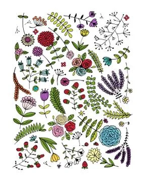Floral pattern, sketch for your design Stock Illustration
