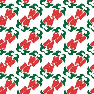 Floral pattern Tatar Native Ornamental border with tulips. Culture of the Tat Stock Illustration