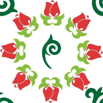 Floral pattern Tatar Native Ornamental border with tulips. Culture of the T.. イラスト素材