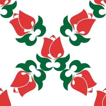 Floral pattern Tatar Native Ornamental border with tulips. Culture of the T.. Stock Illustration