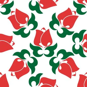 Floral pattern Tatar Native Ornamental border with tulips. Culture of the Tat Stock Illustration