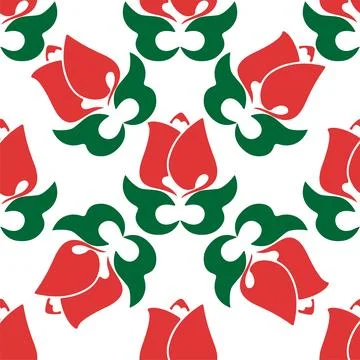 Floral pattern Tatar Native Ornamental border with tulips. Culture of the T.. 库存插图