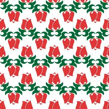Floral pattern Tatar Native Ornamental border with tulips. Culture of the T.. Stock Illustration