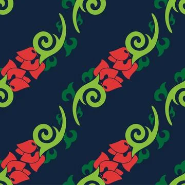 Floral pattern Tatar Native Ornamental border with tulips. Culture of the Tat Illustrazione stock