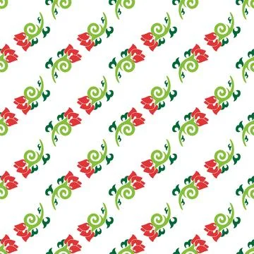 Floral pattern Tatar Native Ornamental border with tulips. Culture of the Tat Stock Illustration