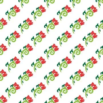 Floral pattern Tatar Native Ornamental border with tulips. Culture of the Tat Stock Illustration