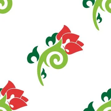 Floral pattern Tatar Native Ornamental border with tulips. Culture of the Tat Stock Illustration