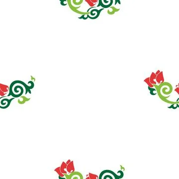 Floral pattern Tatar Native Ornamental border with tulips. Culture of the Tat Illustrazione stock