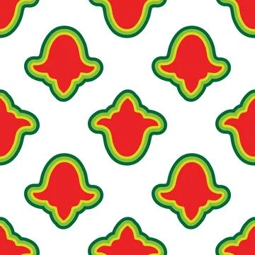 Floral pattern Tatar Native Ornamental border with tulips. Culture of the T.. Stock Illustration