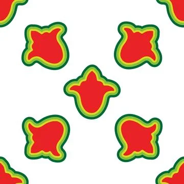 Floral pattern Tatar Native Ornamental border with tulips. Culture of the T.. Stock Illustration