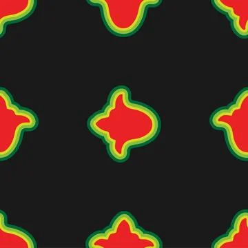 Floral pattern Tatar Native Ornamental border with tulips. Culture of the T.. Stock Illustration