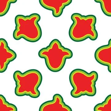 Floral pattern Tatar Native Ornamental border with tulips. Culture of the T.. 库存插图