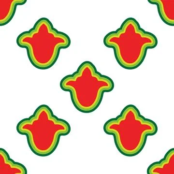 Floral pattern Tatar Native Ornamental border with tulips. Culture of the T.. Stock Illustration