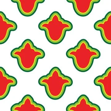 Floral pattern Tatar Native Ornamental border with tulips. Culture of the T.. Stock Illustration
