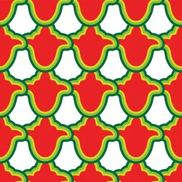 Floral pattern Tatar Native Ornamental border with tulips. Culture of the T.. Stock Illustration