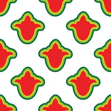 Floral pattern Tatar Native Ornamental border with tulips. Culture of the T.. Illustrazione stock