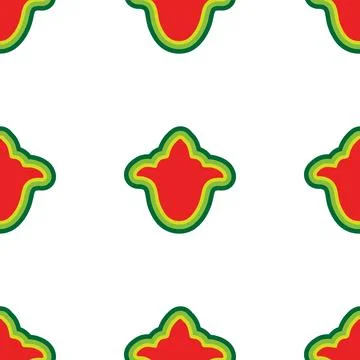 Floral pattern Tatar Native Ornamental border with tulips. Culture of the T.. 库存插图